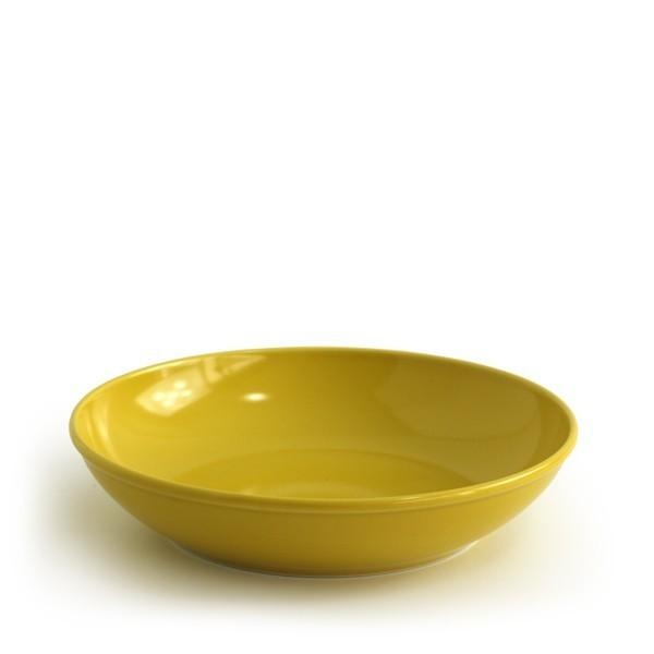 Saikaitoki Hasami Ware Common Bowl Plate Yellow Approx. 21cm Diameter Microwave and Dishwasher Safe Made in Japan 13236