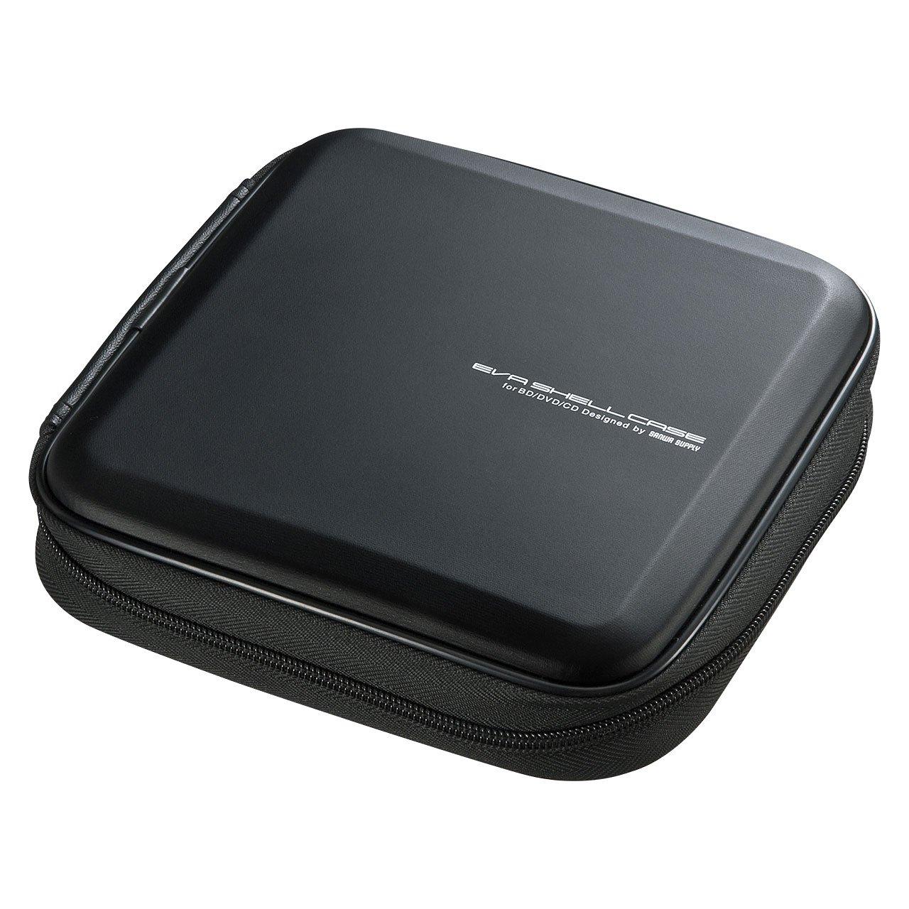Sanwa Supply 24-Disc Capacity BD/CD/DVD Semi-Hard Case (Blu-ray Disc Compatible Non-Woven Fabric Type) Black FCD-WLBD24BK