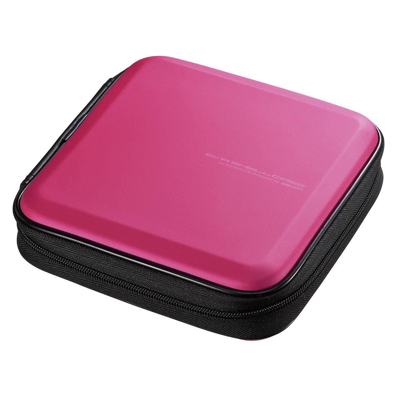 Sanwa Supply 24-Disc Capacity Blu-ray Disc Compatible Semi-Hard Case Pink FCD-WLBD24P
