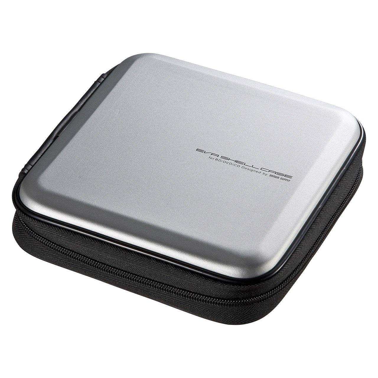 Sanwa Supply 24-Disc Capacity Blu-ray Disc Compatible Semi-Hard Case, Silver FCD-WLBD24S