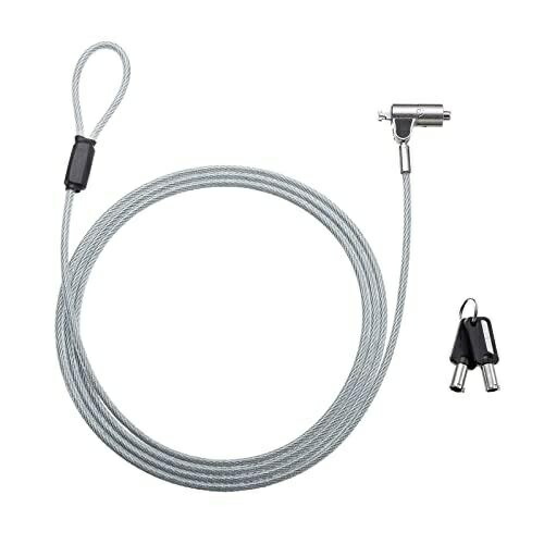 Sanwa Supply Nano Slot Compatible Security Wire Cylinder Lock (Key No. 1) SLE-38S-1 Silver