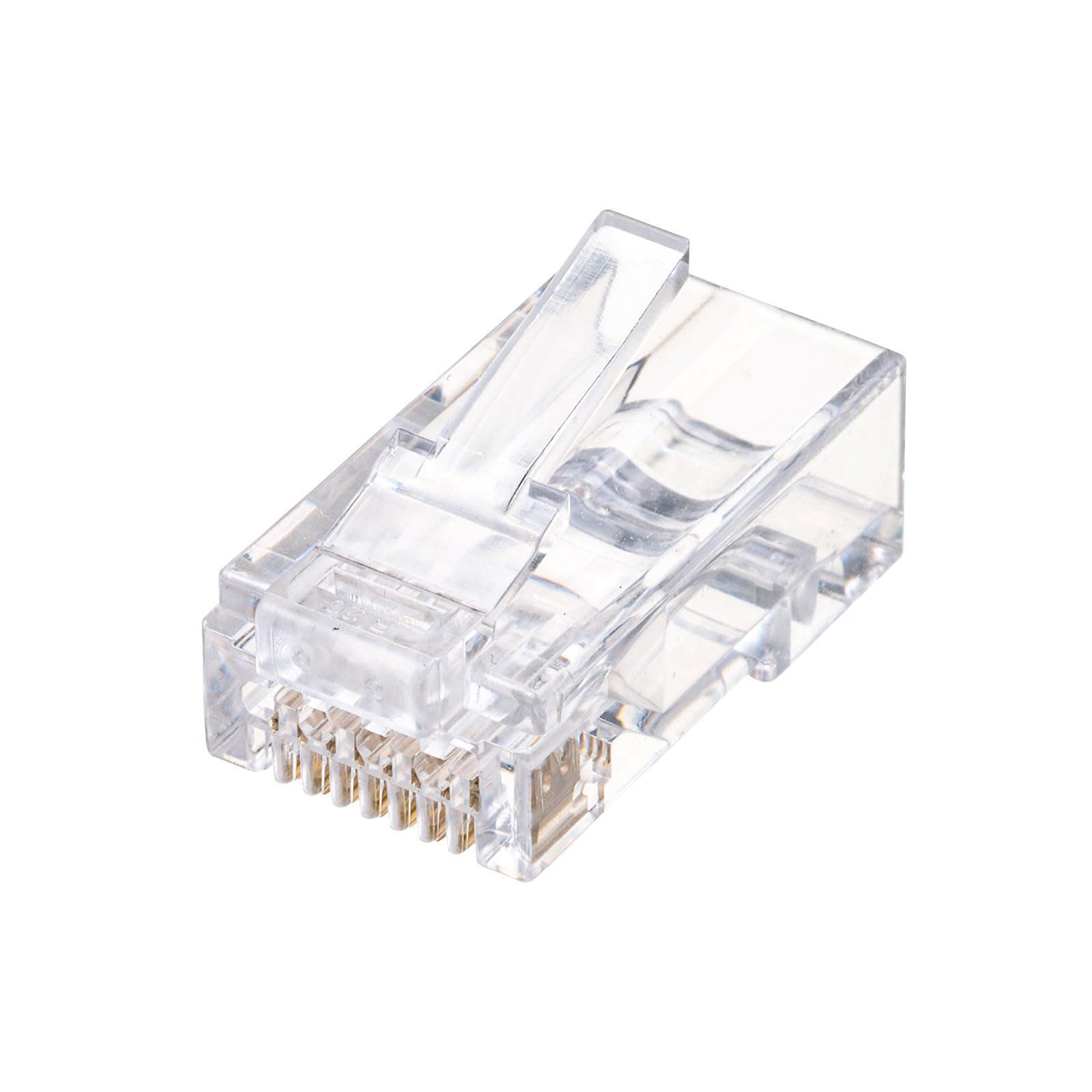 Sanwa Supply RJ-45 Connector (Category 6, Through-Type, Solid/Stranded Wire Compatible, 10-Pack) ADT-6RJKN-10