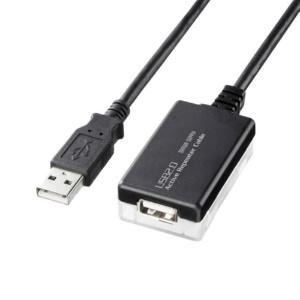 Sanwa Supply 12m USB 2.0 Active Repeater Cable KB-USB-R212N Black