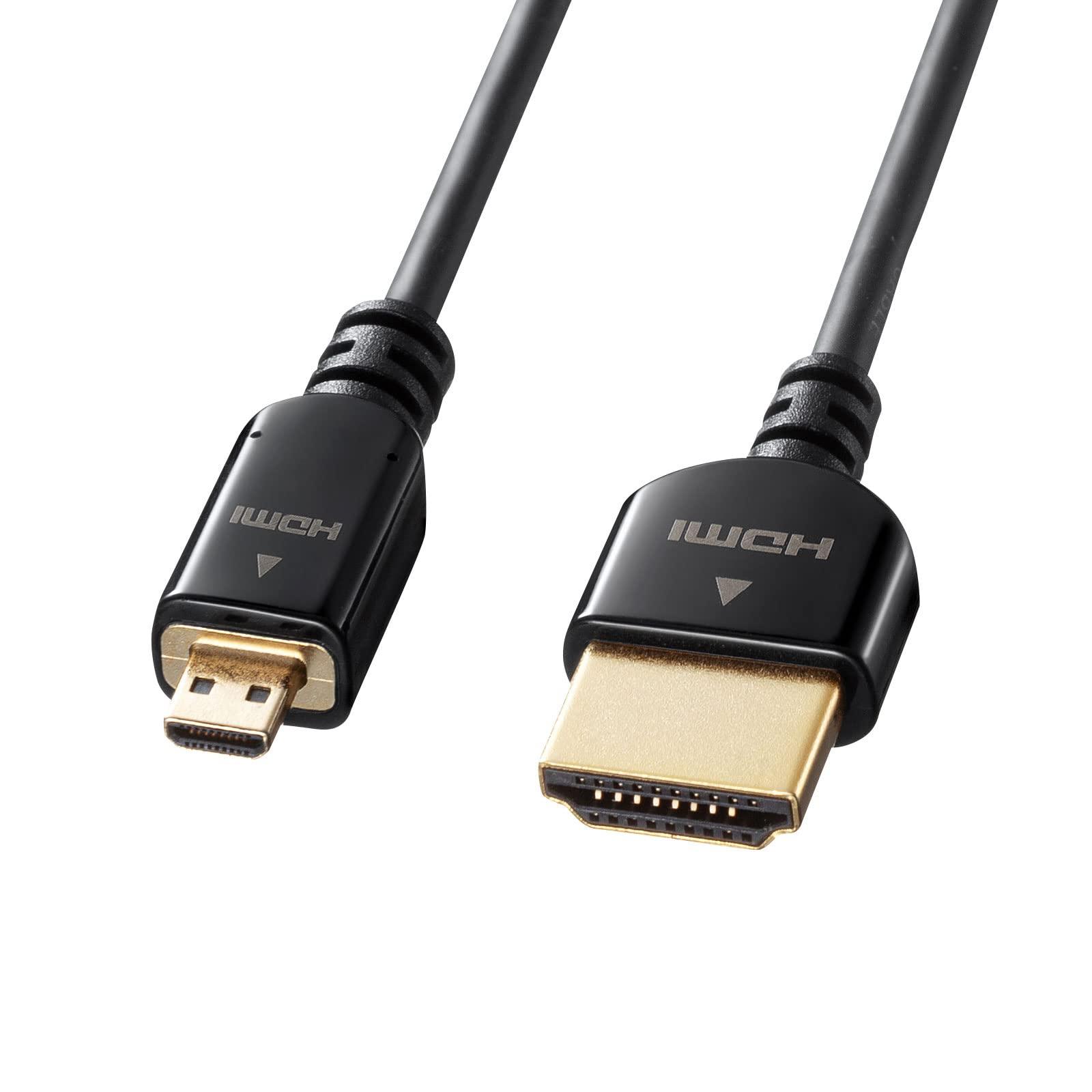 Sanwa Supply HDMI Micro Cable (HDMI Micro HDMI) Ethernet-Compatible High Speed 1m KM-HD23-10K
