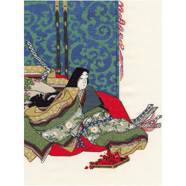 Olimpas Silk Cross-Stitch Embroidery Kit Japanese Beauty: Masterpiece Selection Autumn Delights at the Imperial Palace By Ogata Kōrin Beige 7186
