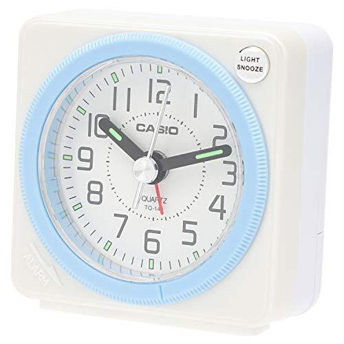 CASIO Analog Travel Alarm Clock Compact with Snooze and Light White TQ-146-7JF
