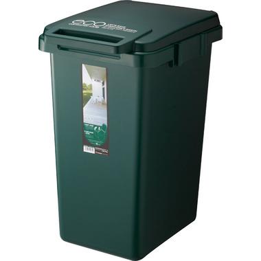 Squirrel Trash Can with One-Hand Handle, Dark Green, 45L eco Container Style 2, Made in Japan CS2-45J