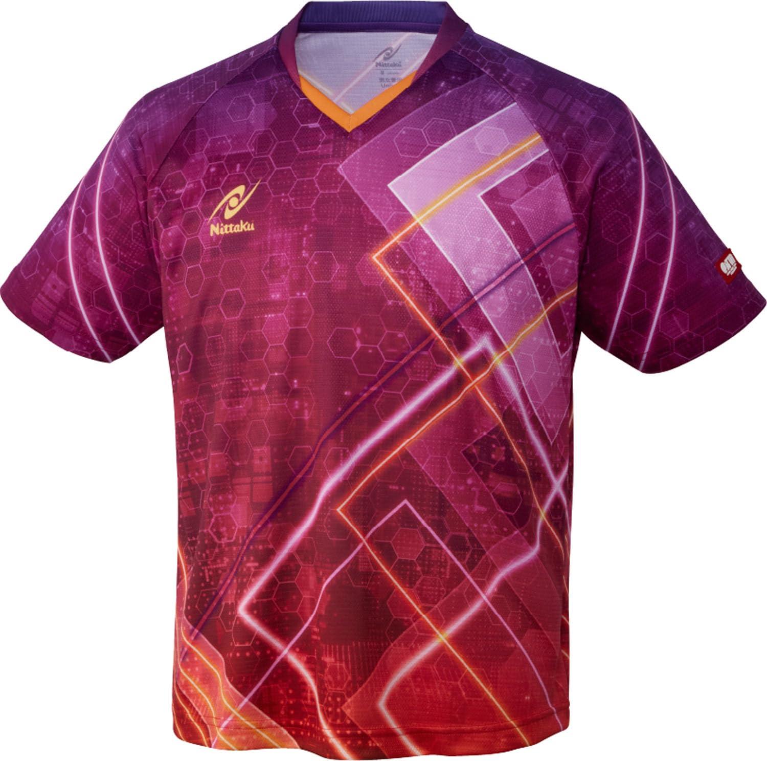 [Nittaku] Bright Neon Shirt Bright Neon Shirt J.T.T.A. (Japan Table Tennis Association) Official NW2212 Purple L