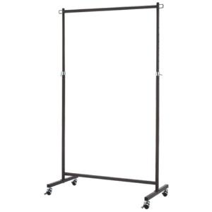 YAMAZEN Hanger Rack Sturdy with Casters Single Width 91.5 × Depth 43 × Height 109.5/114~169cm (12-step 5cm pitch) Total Load Capacity 50kg Easy to Move Even with Heavy Load Large Capacity Clothing Storage Assembly Required Dark Brown DDSH-S(DBR)