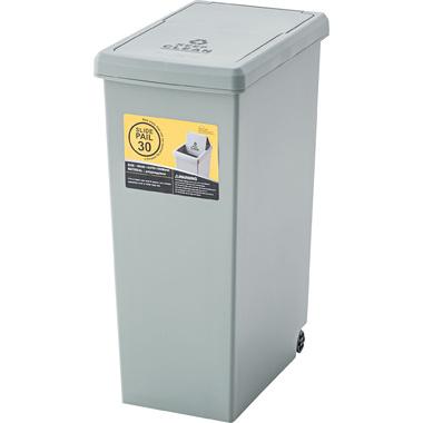 Azumaya-kk Lidded Trash Can Gray W24×D37×H53cm LFS-762GR