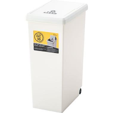 Azumaya-kk Lidded Trash Can White W24×D37×H53cm LFS-762WH