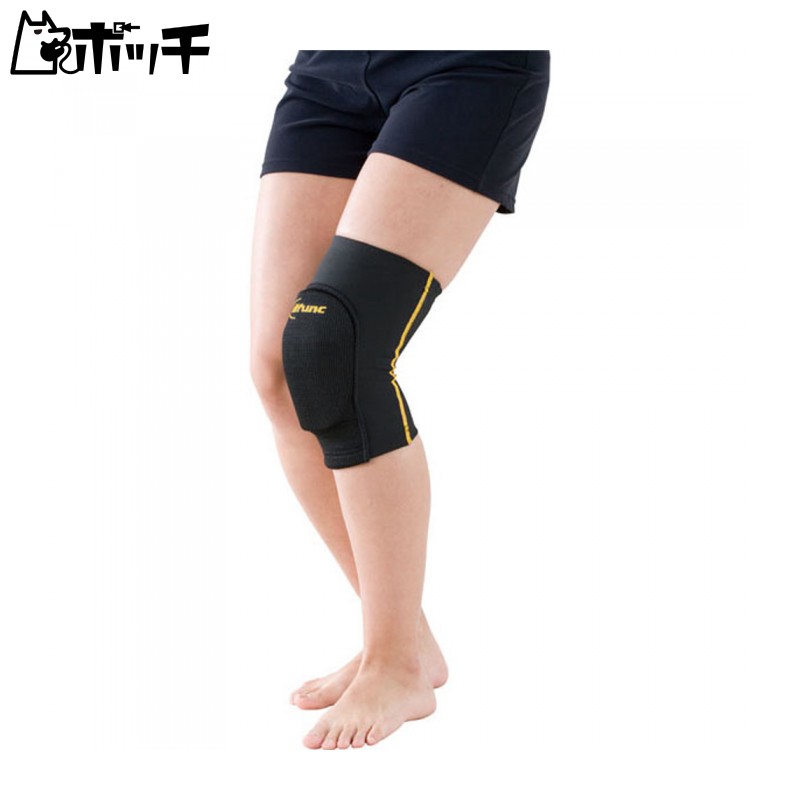 D&M Knee Support for Volleyball, 10mm Thin Pad, Adult Size, 1 Piece, Made in Japan, Black x Gold, Size S, D-810 Tricot Knee, Defunk, Shock Absorption, Breathable, Stretchable, Sweat-Wicking, Quick-Dry, Support, Unisex, JVA Approved