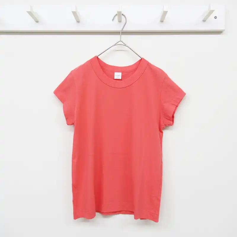 LAITERIE Fluffy Jersey Solid French Sleeve T-Shirt/CHERRY RE51