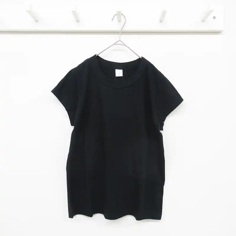 LAITERIE Fluffy Jersey Solid French Sleeve T-Shirt/BK99