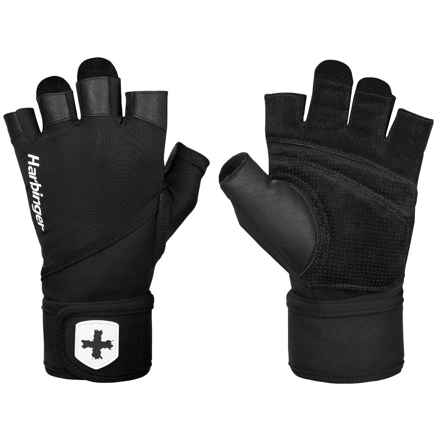 Harbinger Training Gloves for Weight Training and Heavy Lifting Pro Wrist Wrap Gloves 2.0 Black S (Wrist Circumference: 17.8-19cm) 22277