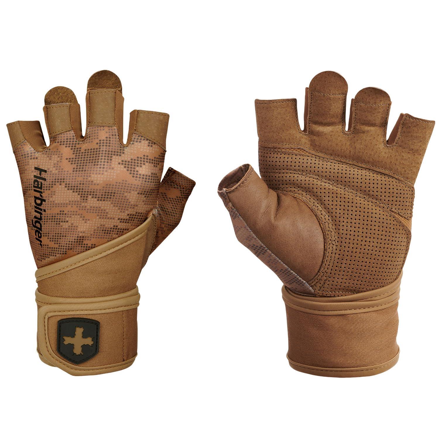 Harbinger Training Gloves for Weight Training and Heavy Lifting Pro Wrist Wrap Gloves 2.0 Brown L (Wrist Circumference: 20.3-21.6cm) 22289