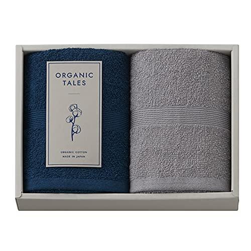 Stylem Takisada-Osaka Towel Set Gift 2-Piece Set Organic Face Towel 29×75cm ORGANIC TALES Blue Made in Japan ALE2320BL