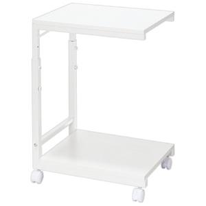 Wagon Side Height Adjustable with Casters DSW02W White Asuka Desk Side Wagon 2-Tier Storage 3-Level Under Desk Under Table Assembly Required Stylish Wooden Sofa Steel A4 Shelf Compact Width 45 Depth 35 Height 54-70
