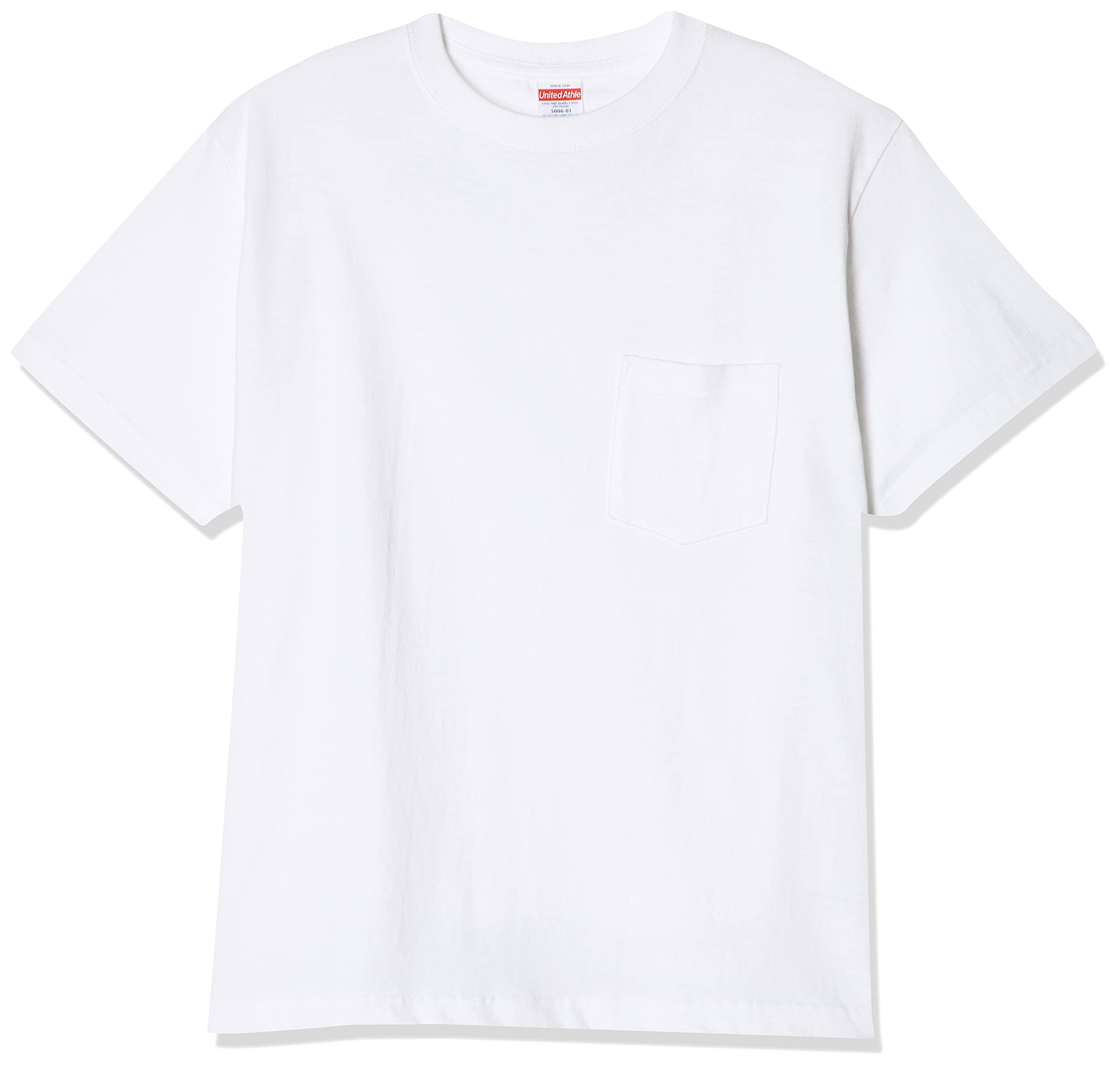 [United Athle] 5.6 oz High-Quality T-Shirt (with Pocket) Men's 500601 White Japan M (Equivalent to Japanese Size M)