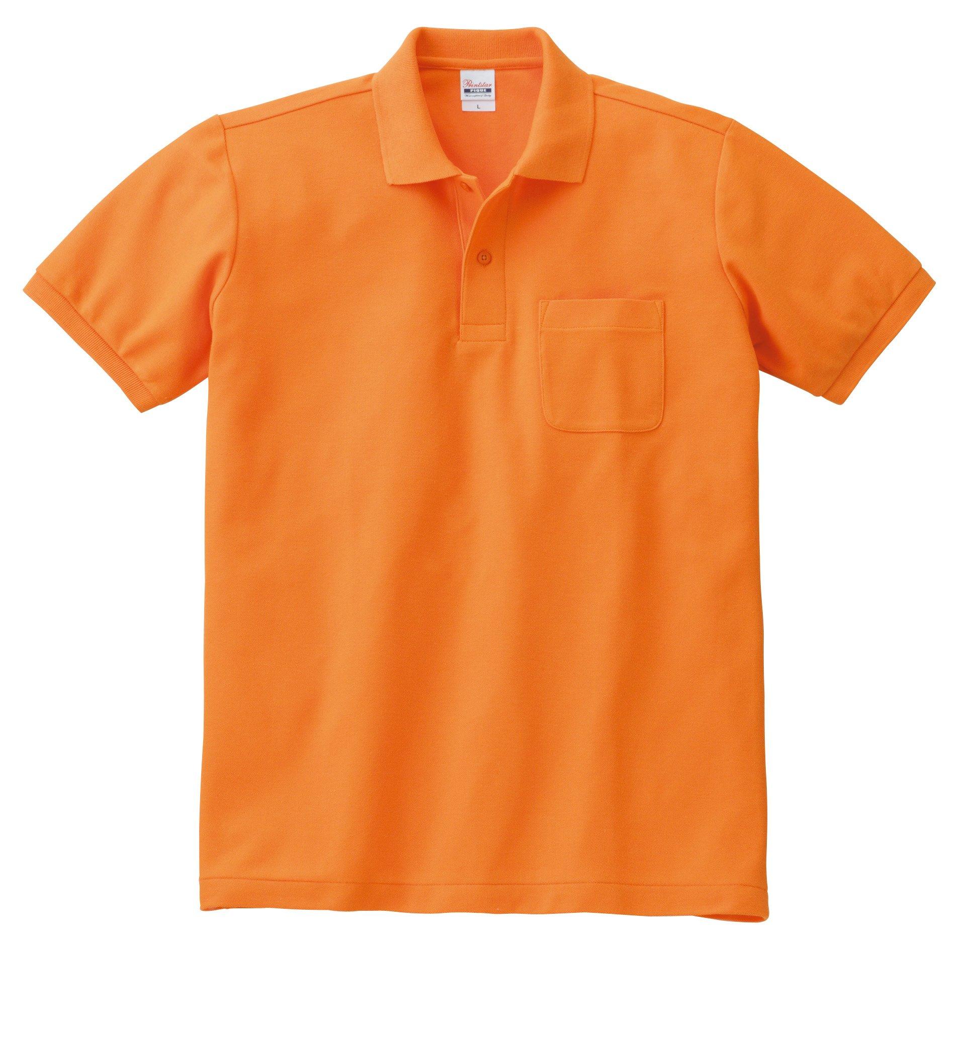 [Printstar] Short Sleeve 5.8 oz. TC Piqué Polo Shirt [With Pocket] 00100-VP Men's Orange S (Equivalent to Japanese Size S)