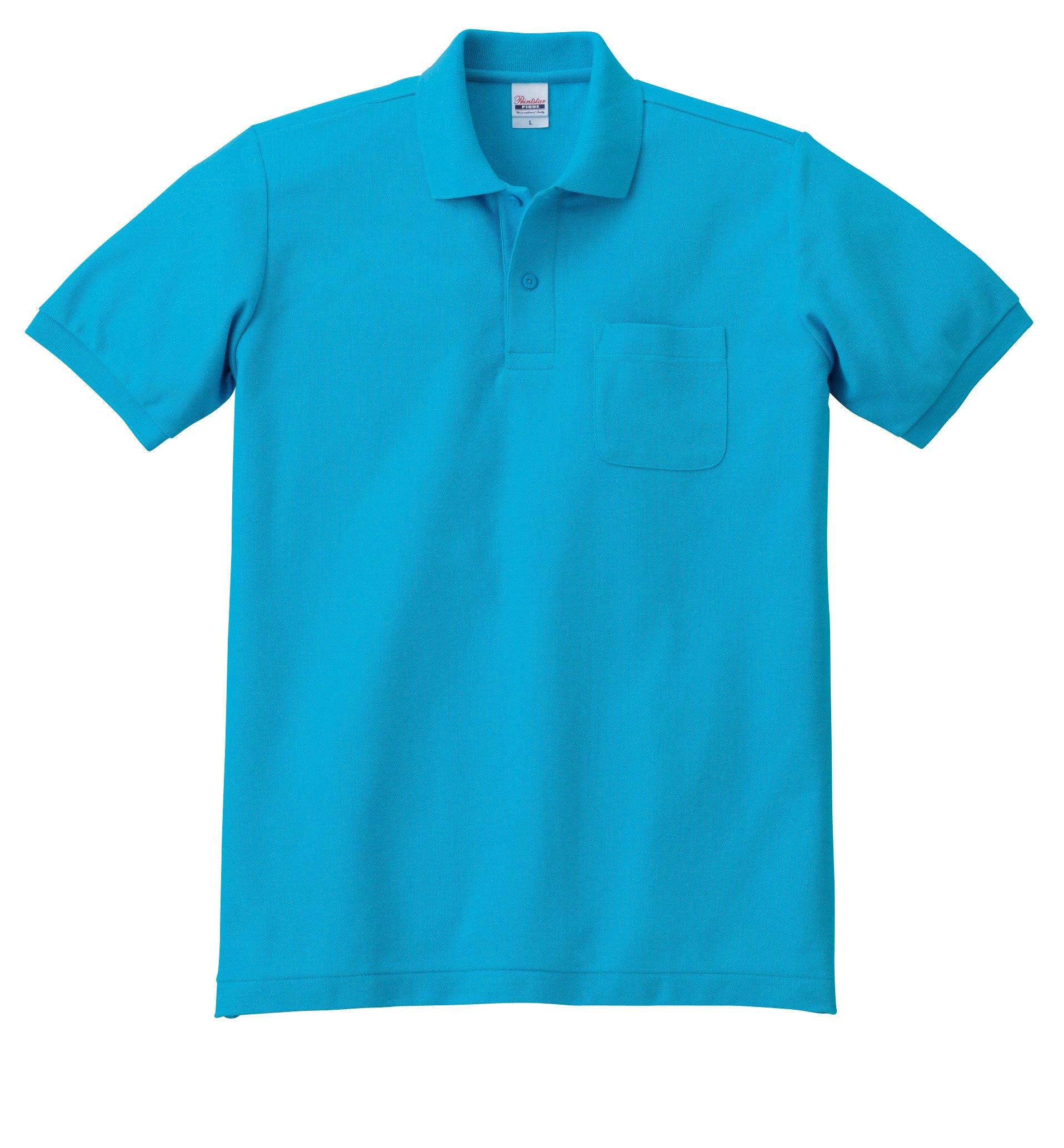 [Printstar] Short Sleeve 5.8 oz. TC Piqué Polo Shirt [With Pocket] 00100-VP Men's Turquoise SS (Equivalent to Japanese Size SS)