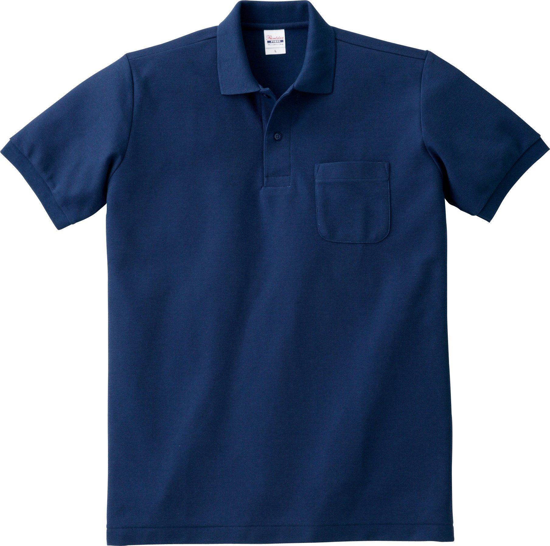 [Printstar] 5.8 oz. TC Piqué Polo Shirt [No Pocket] Men's Navy SS (Equivalent to Japanese Size SS)