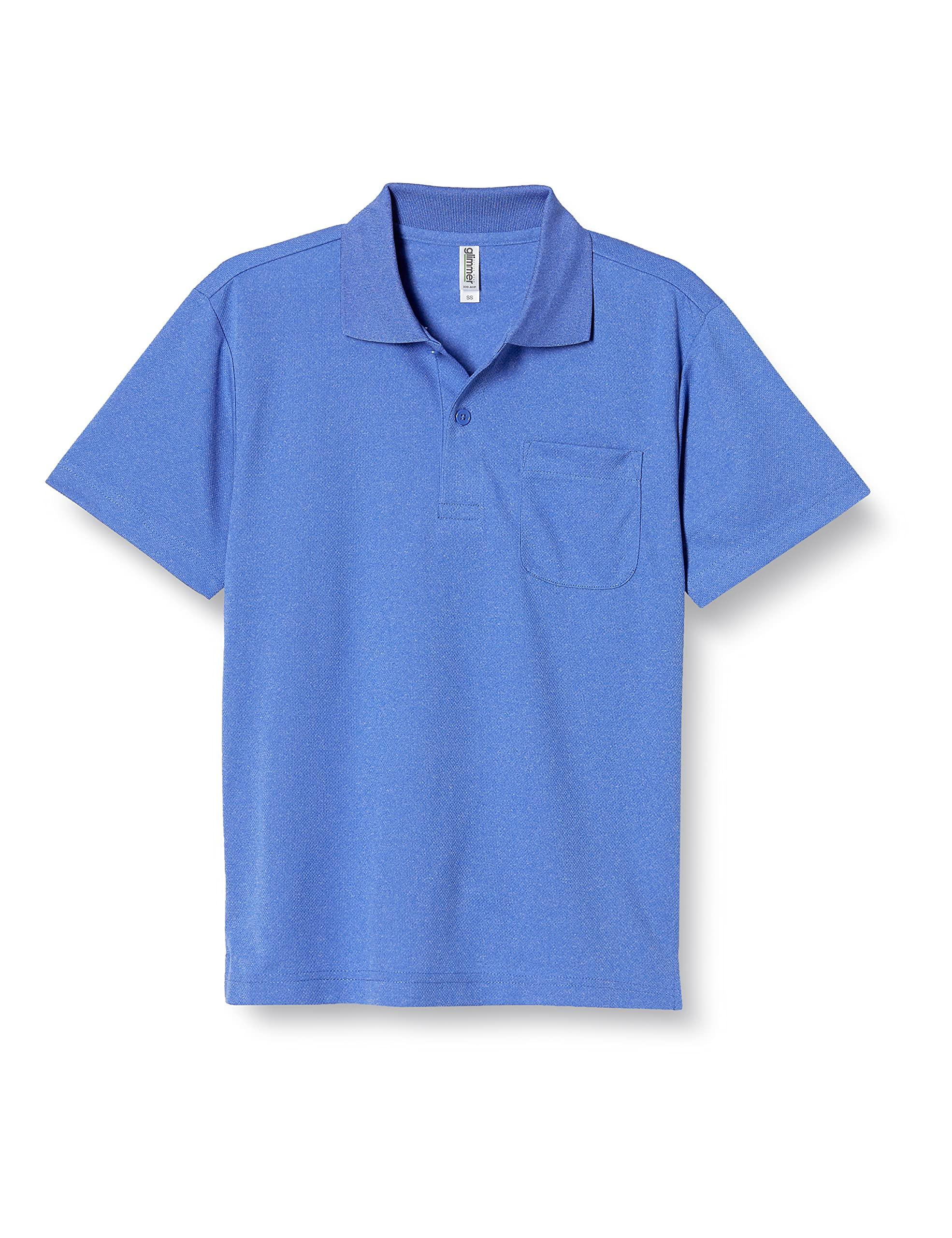 [Glimmer] Short Sleeve 4.4 oz Dry Polo Shirt [With Pocket] 00330-AVP Mix Blue S (Equivalent to Japanese Size S)