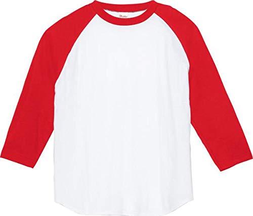 [Printstar] 7/8 Sleeve 5.6 oz CRB Heavyweight Baseball T-Shirt White × Red Japan 3XL (Equivalent to Japanese Size 4L)