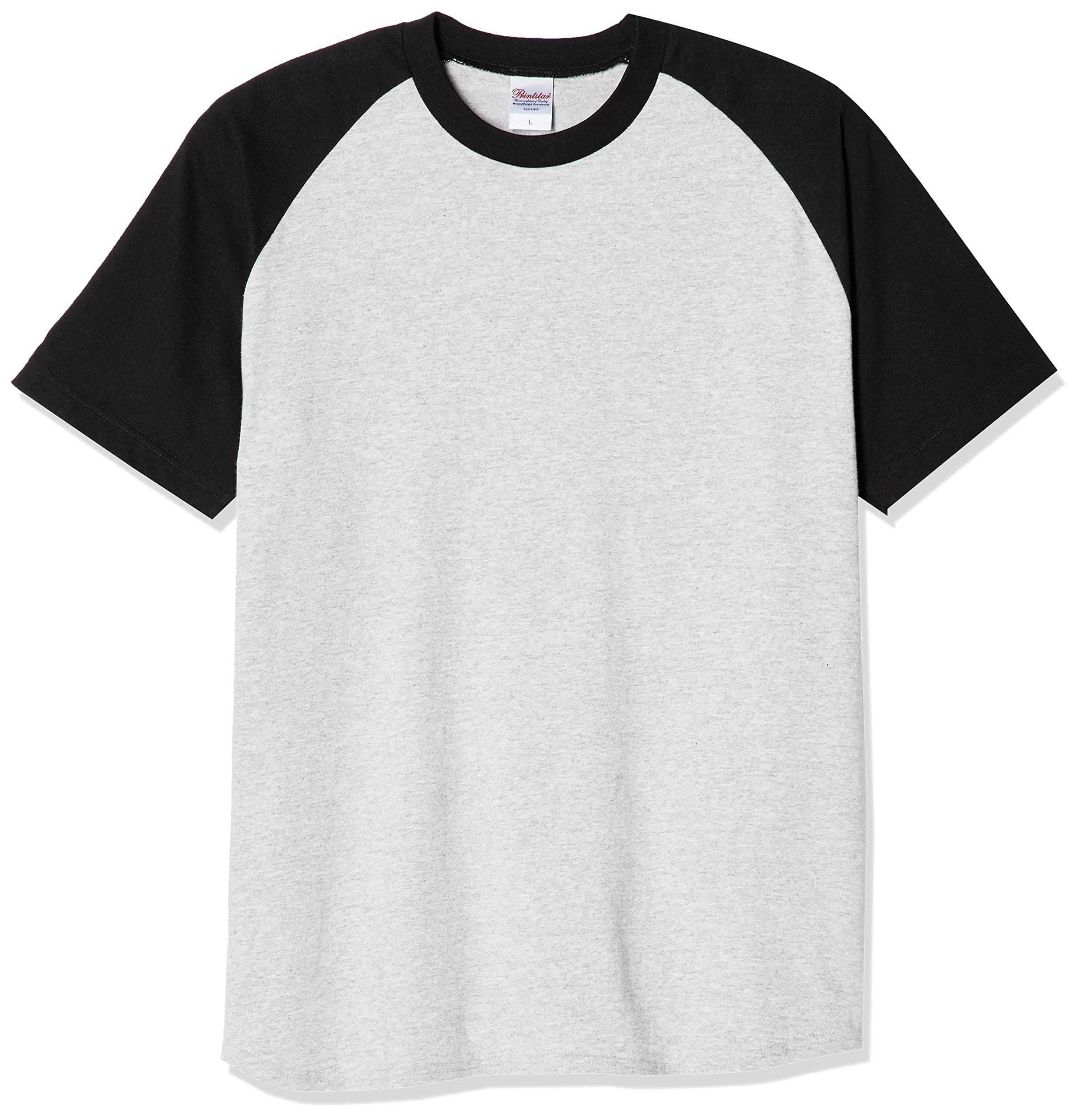[Printstar] Short Sleeve 5.6 oz CRT Heavyweight Raglan T-Shirt Charcoal Gray × Black Japan 2XL (Equivalent to Japanese Size 3L)