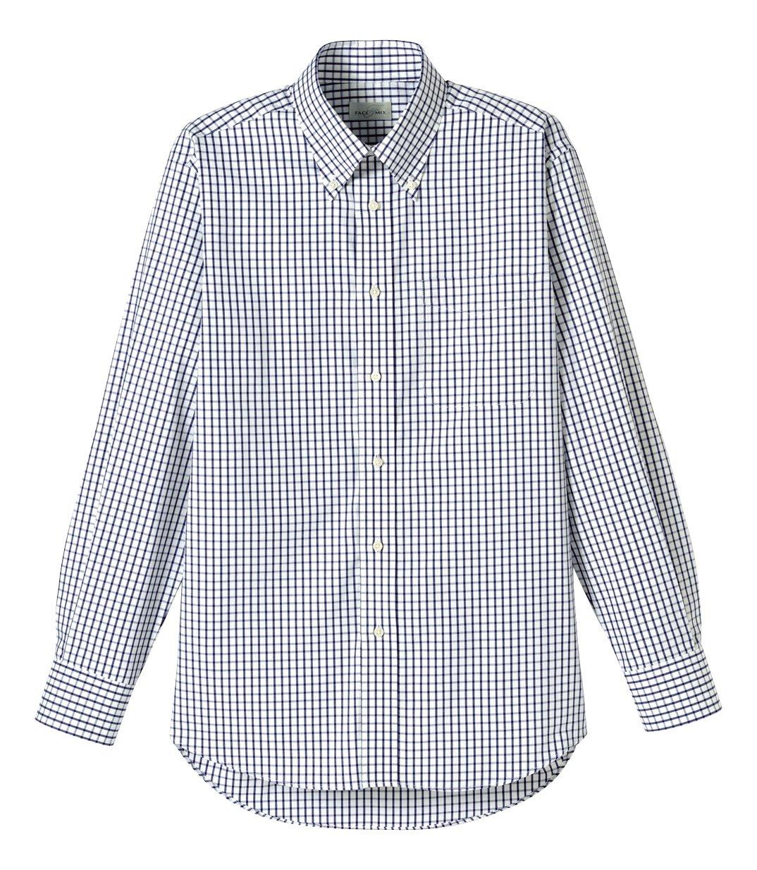 [Face Mix] Graph Check Long-Sleeve Shirt FB4506U 8 Navy L