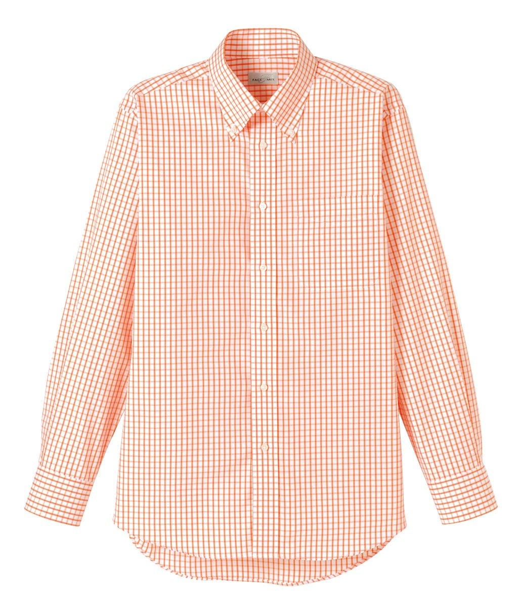 [Face Mix] Graph Check Long-Sleeve Shirt FB4506U 13 Orange LL
