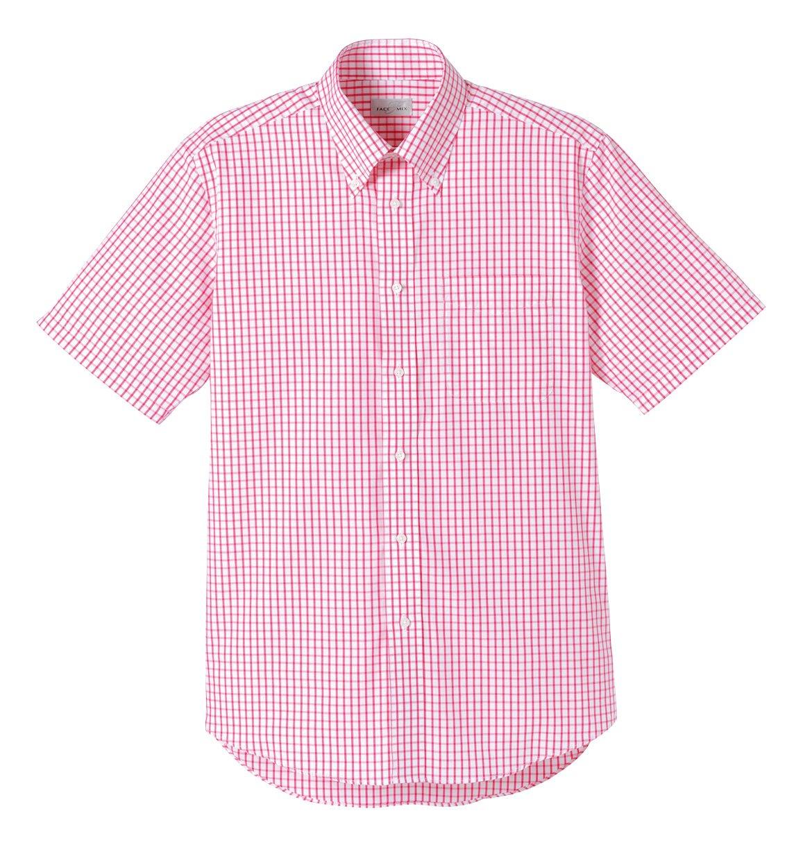 [Face Mix] Graph Check Short-Sleeve Shirt FB4507U 3 Red L