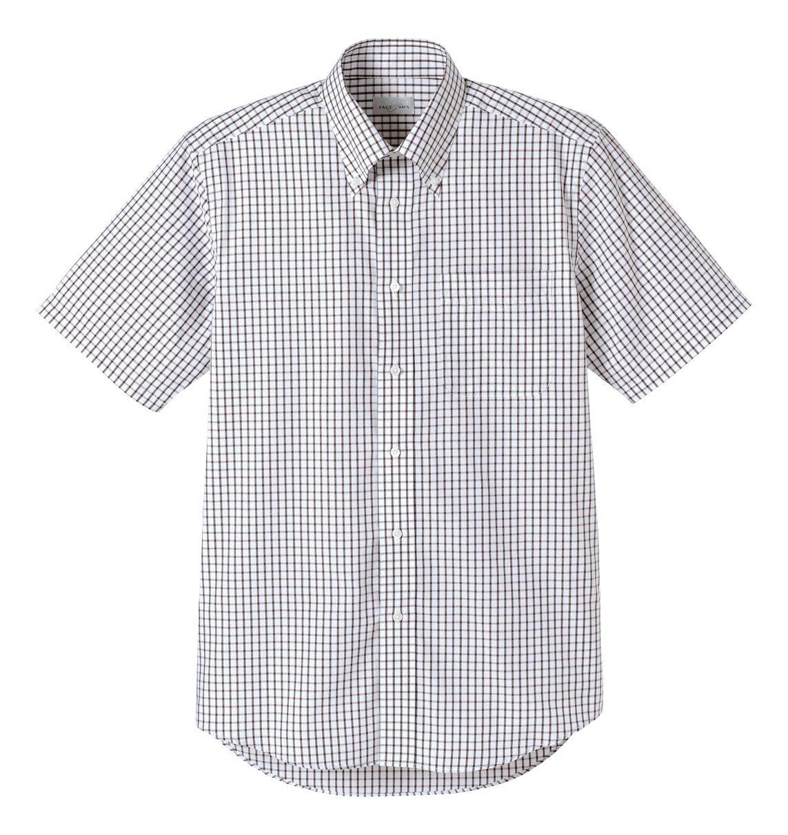 [Face Mix] Graph Check Short-Sleeve Shirt FB4507U 5 Brown S