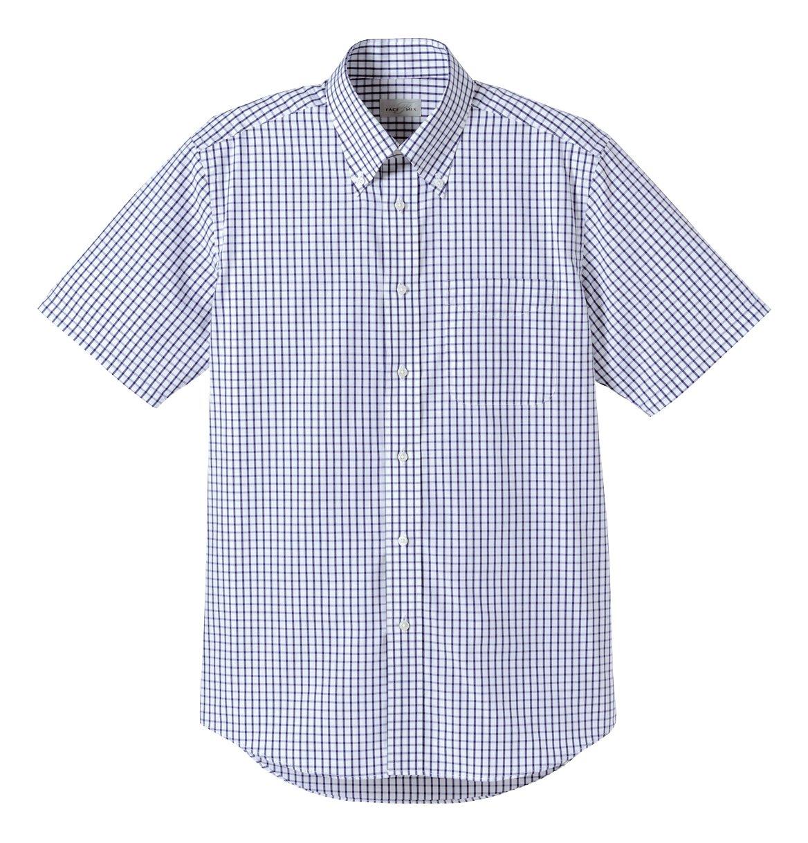 [Face Mix] Graph Check Short-Sleeve Shirt FB4507U 8 Navy M