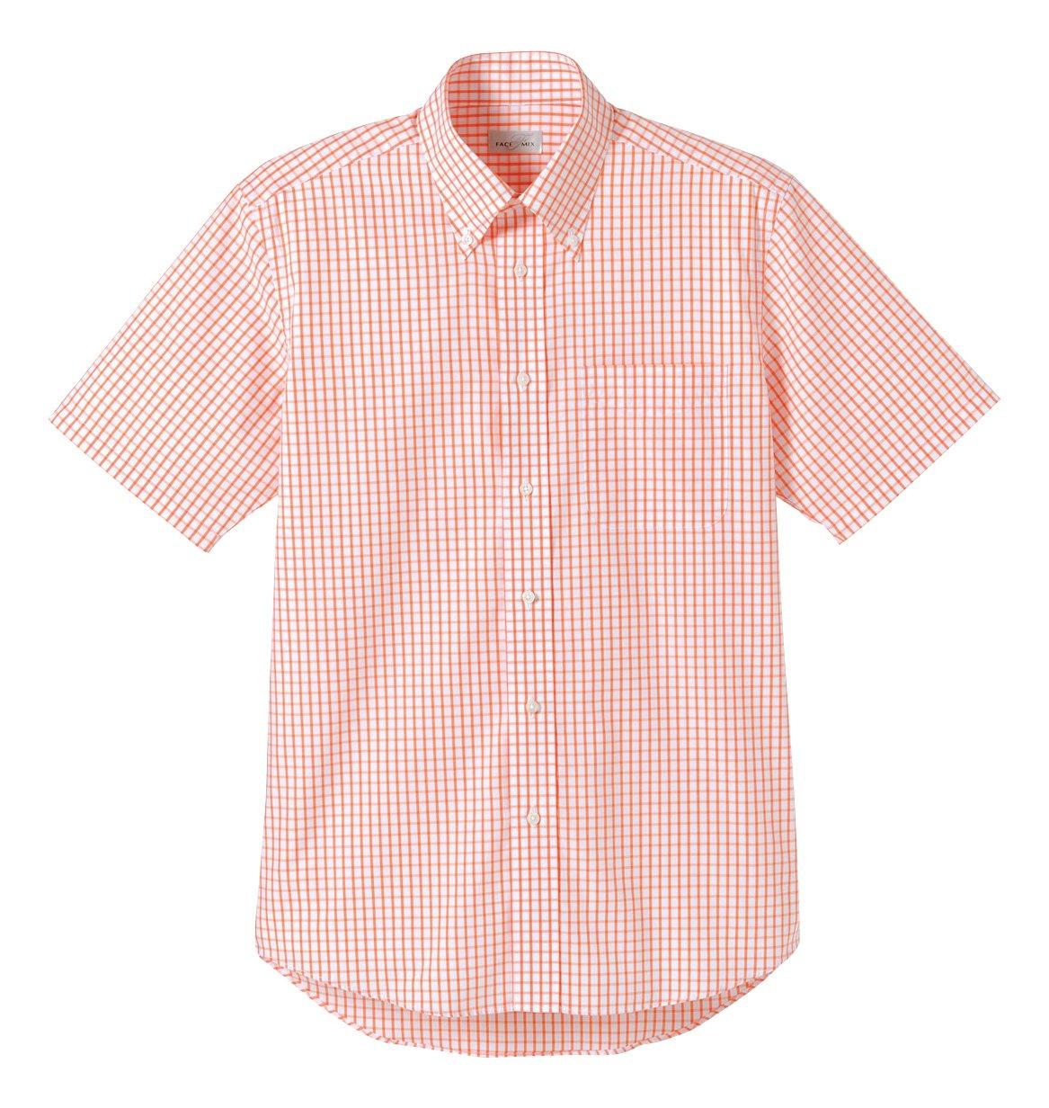[Face Mix] Graph Check Short-Sleeve Shirt FB4507U 13 Orange L