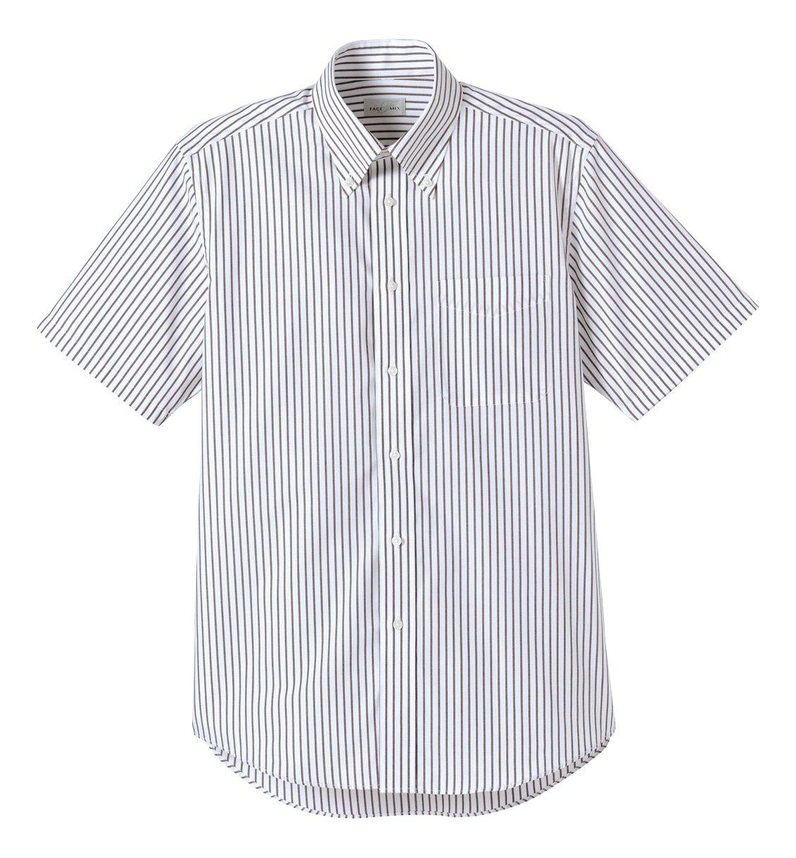 [Face Mix] Striped Short-Sleeve Shirt FB4509U 5 Brown S
