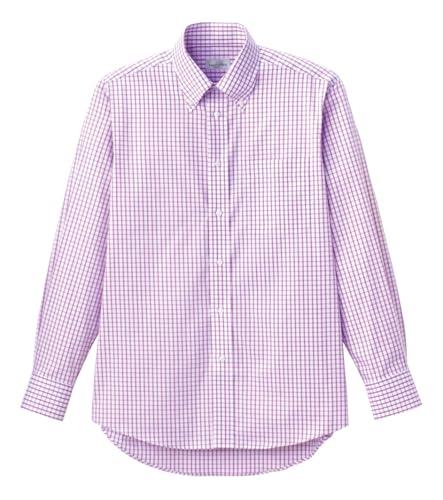 [Face Mix] Graph Check Long-Sleeve Shirt FB4506U 19 Purple LL