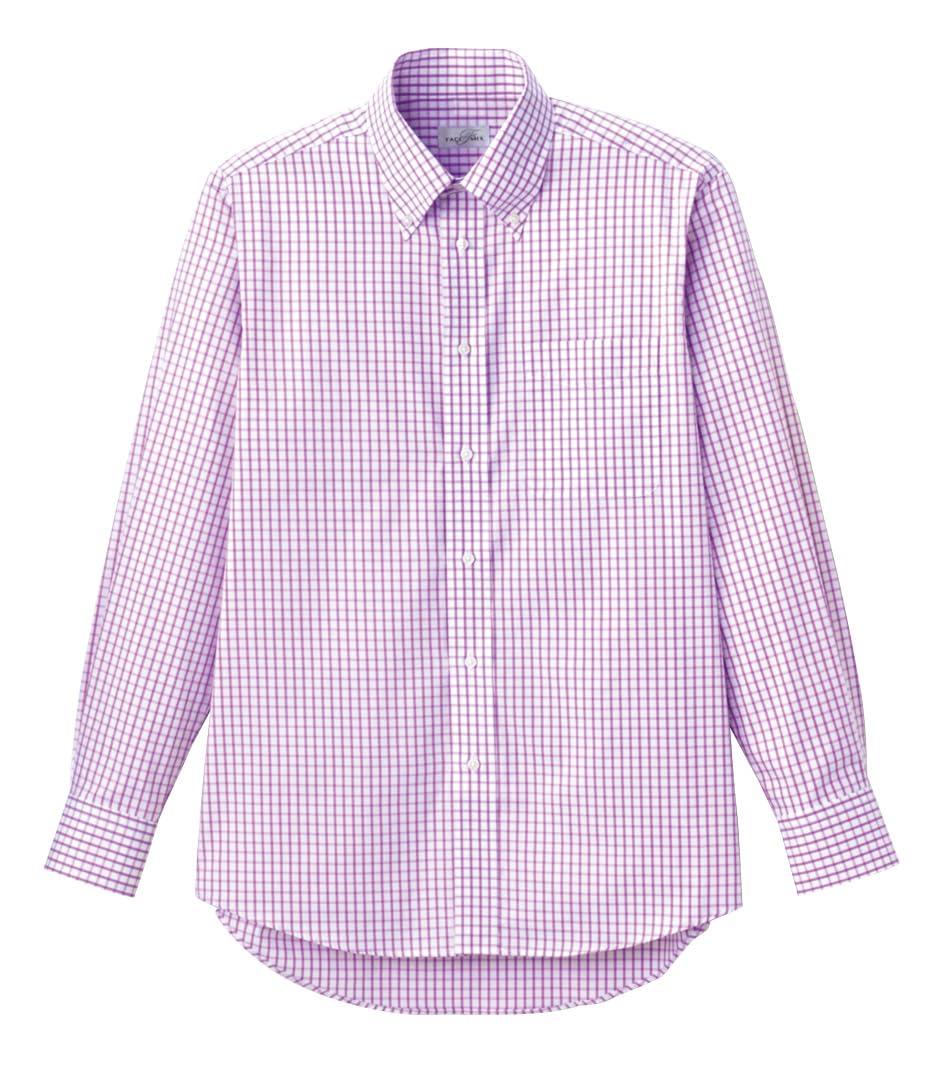 [Face Mix] Graph Check Long-Sleeve Shirt FB4506U 19 Purple 4L