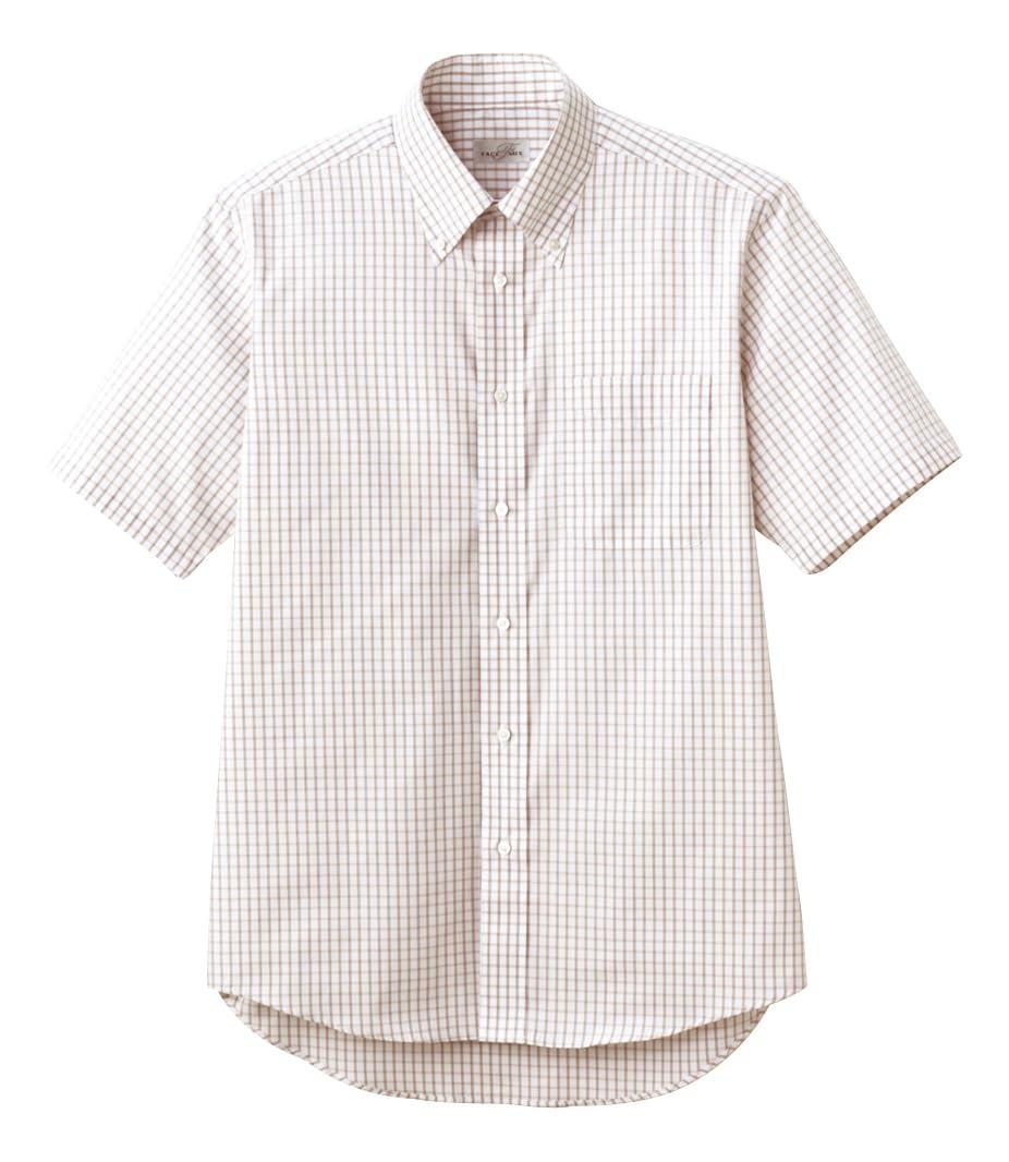 [Face Mix] Graph Check Short-Sleeve Shirt FB4507U 1 Beige M