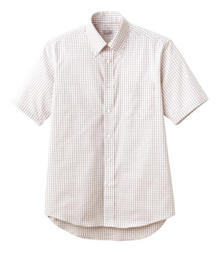 [Face Mix] Graph Check Short-Sleeve Shirt FB4507U 1 Beige 3L