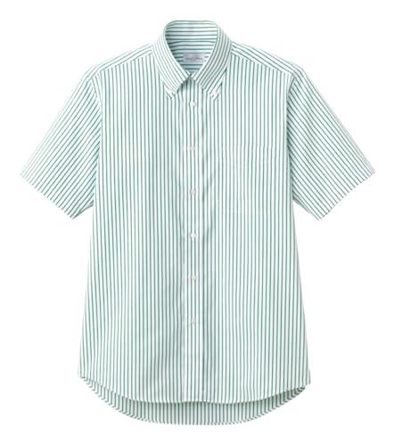 [Face Mix] Striped Short-Sleeve Shirt FB4509U 4 Green 3L