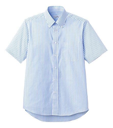 [Face Mix] Striped Short-Sleeve Shirt FB4509U 7 Blue LL