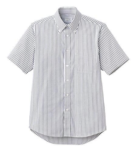[Face Mix] Striped Short-Sleeve Shirt FB4509U 16 Black M