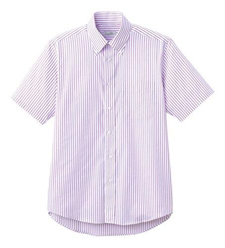 [Face Mix] Striped Short-Sleeve Shirt FB4509U 19 Purple LL