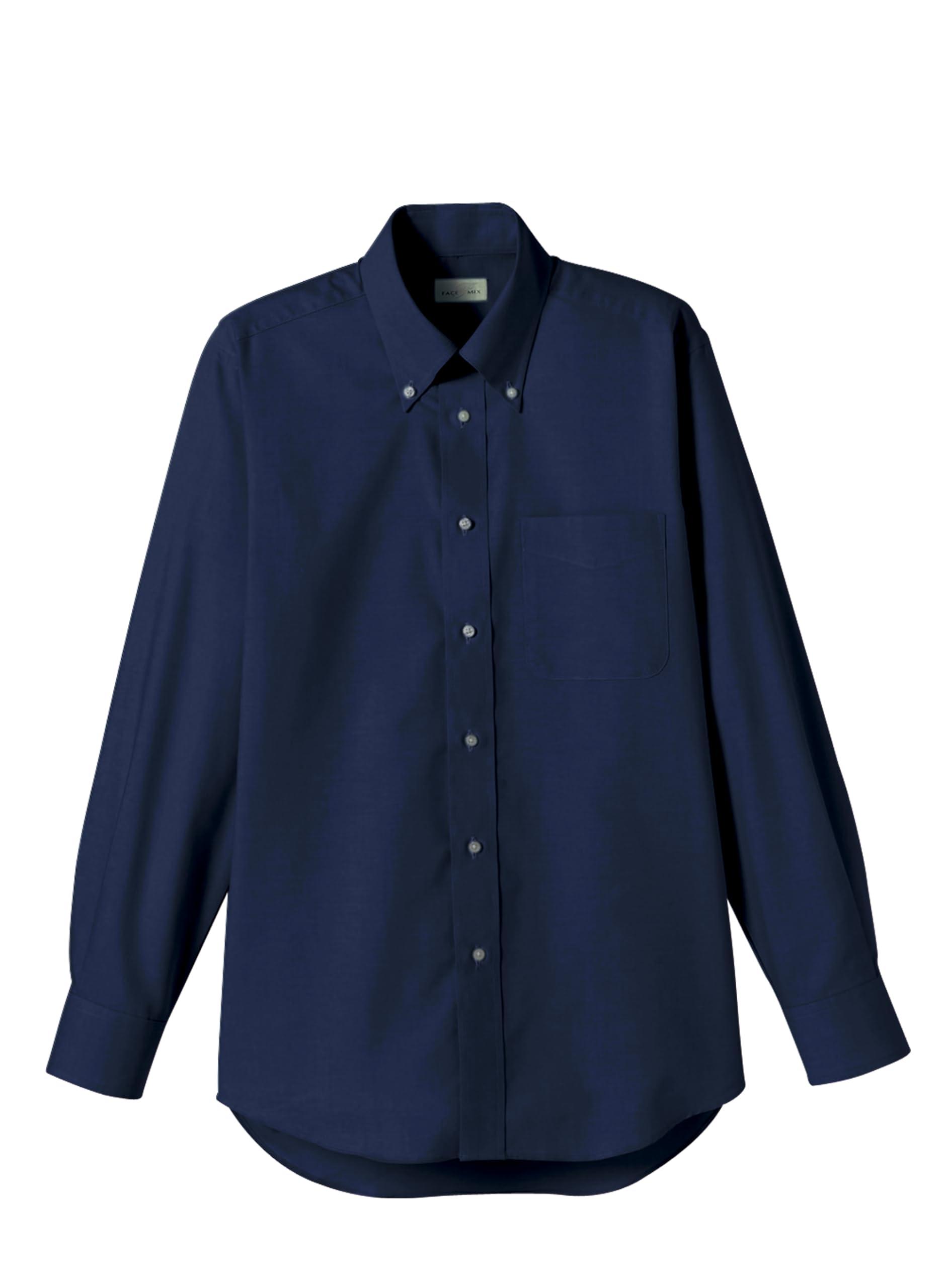 [Face Mix] Oxford Long-Sleeve Shirt Navy S