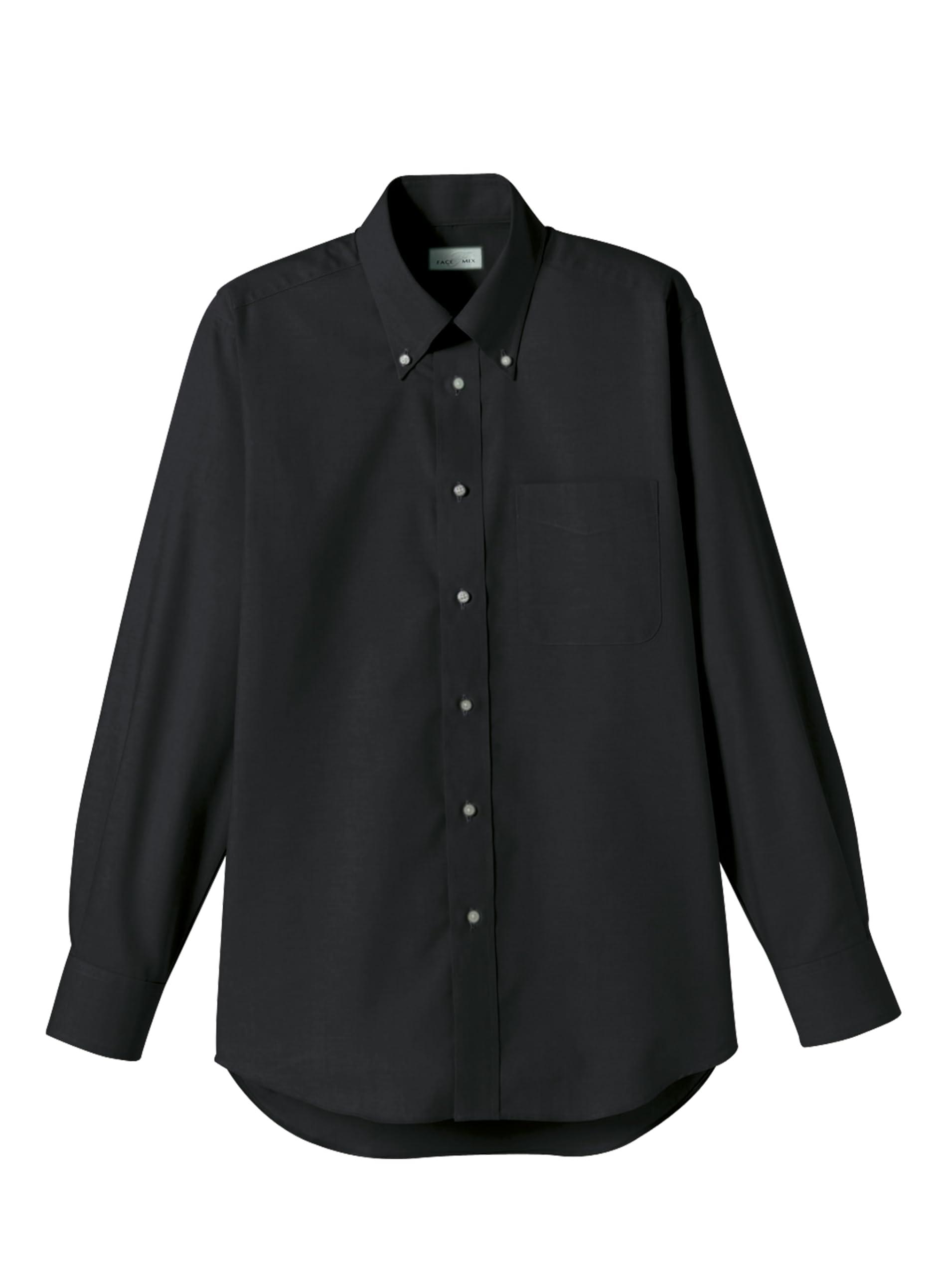 [Face Mix] Oxford Long-Sleeve Shirt Black 3L