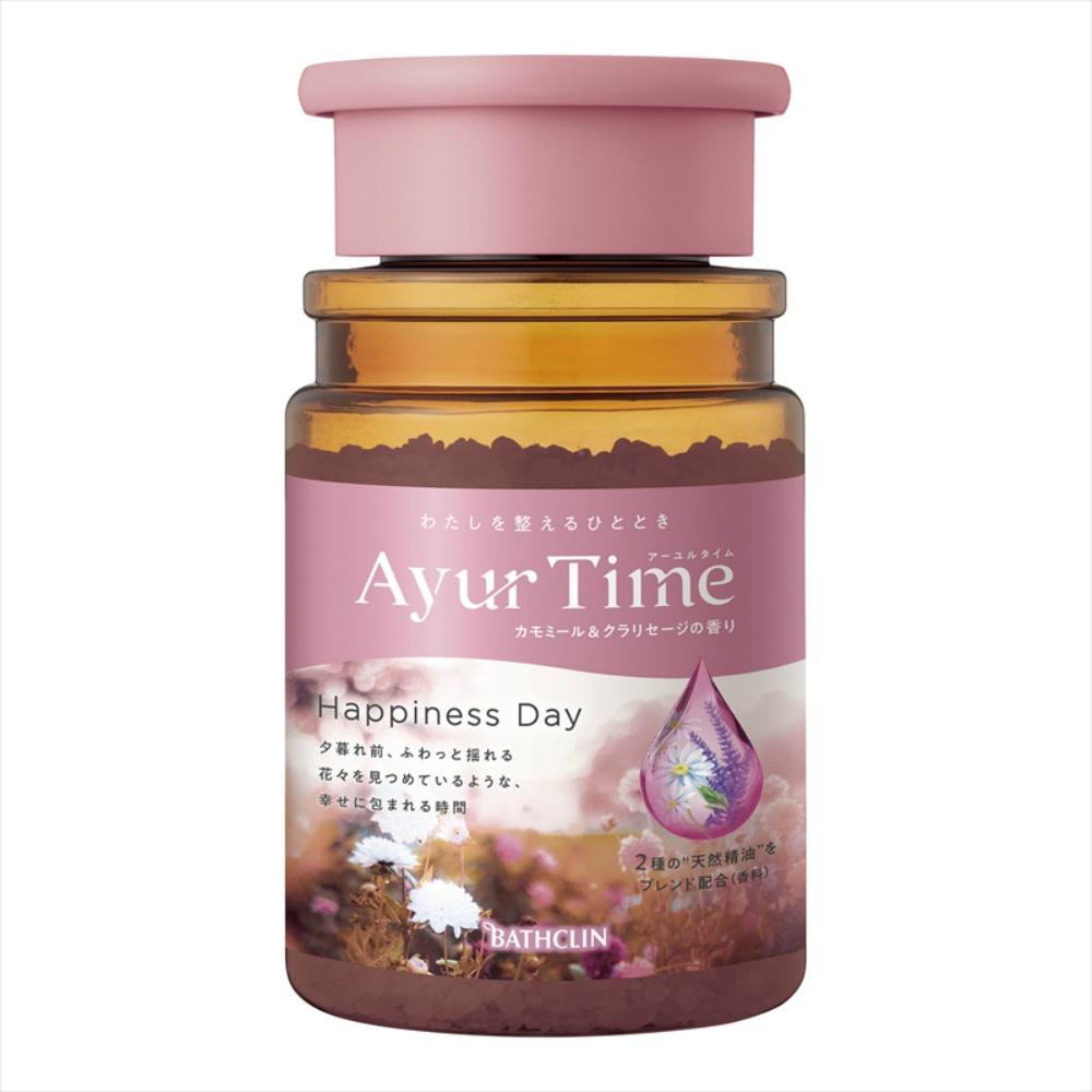 AyurTime Happiness Day Bath Salt Chamomile & Clary Sage Scent Main Bottle 520g (Approx. 13 uses) Natural Essential Oils