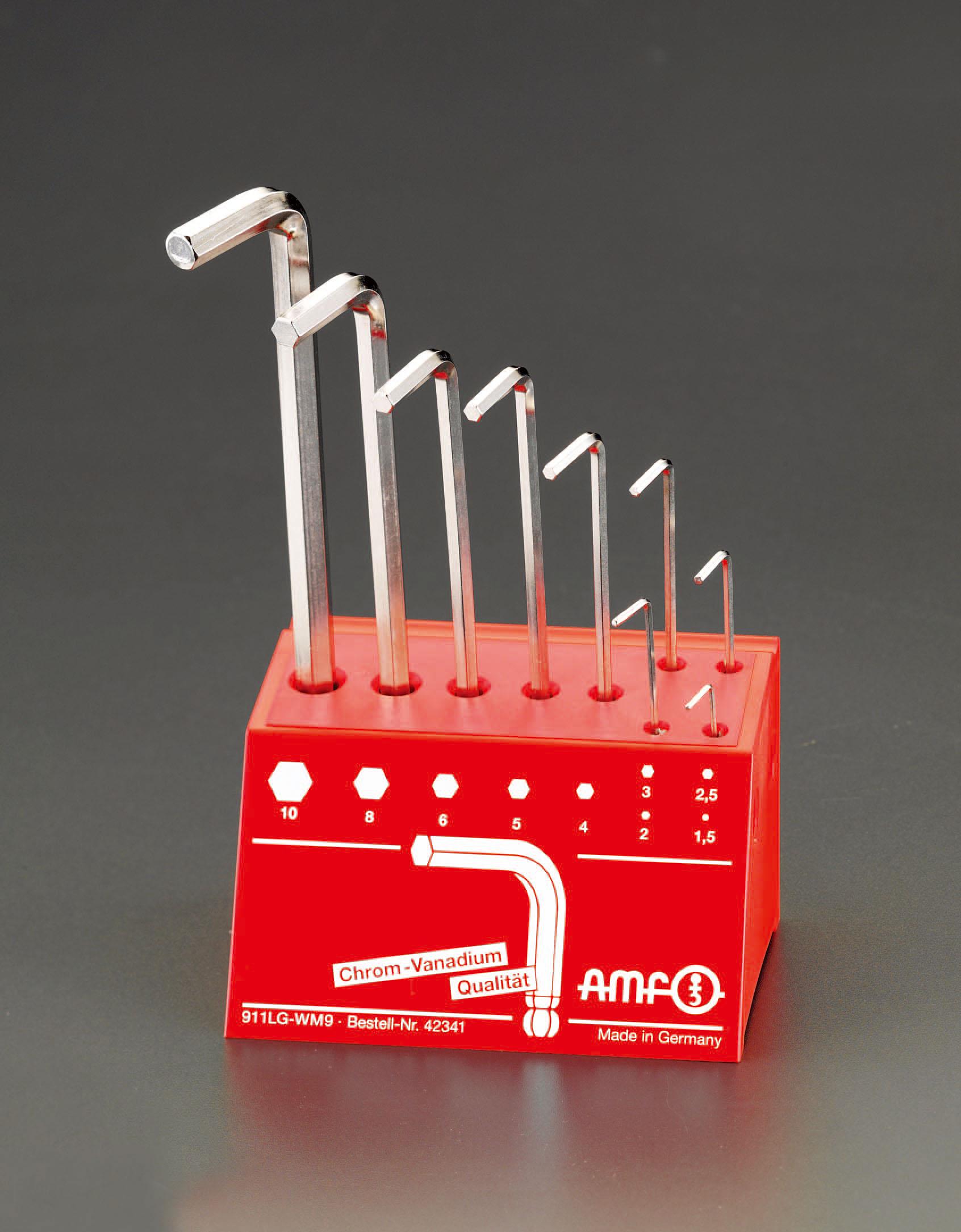 1.5–10mm / 9-piece set [BallHex] wrench (with stand)