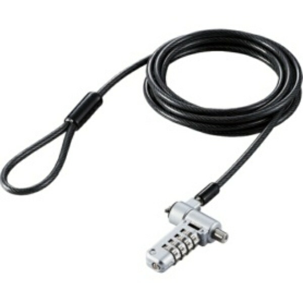 ELECOM Security Wire Lock with Dial Cylinder Lock for Multi-Purpose Use ESL-404