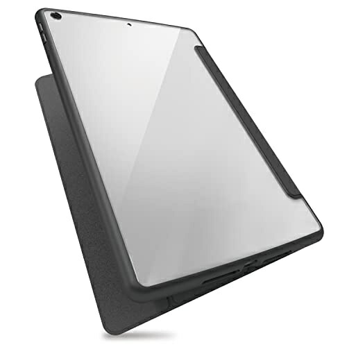 ELECOM iPad 10.2 9th/8th/7th Generation (2021/2020/2019) Case TOUGH SLIM Tri-Fold Stand Frame Color Clear Back Black TB-A21RTSLFCBK